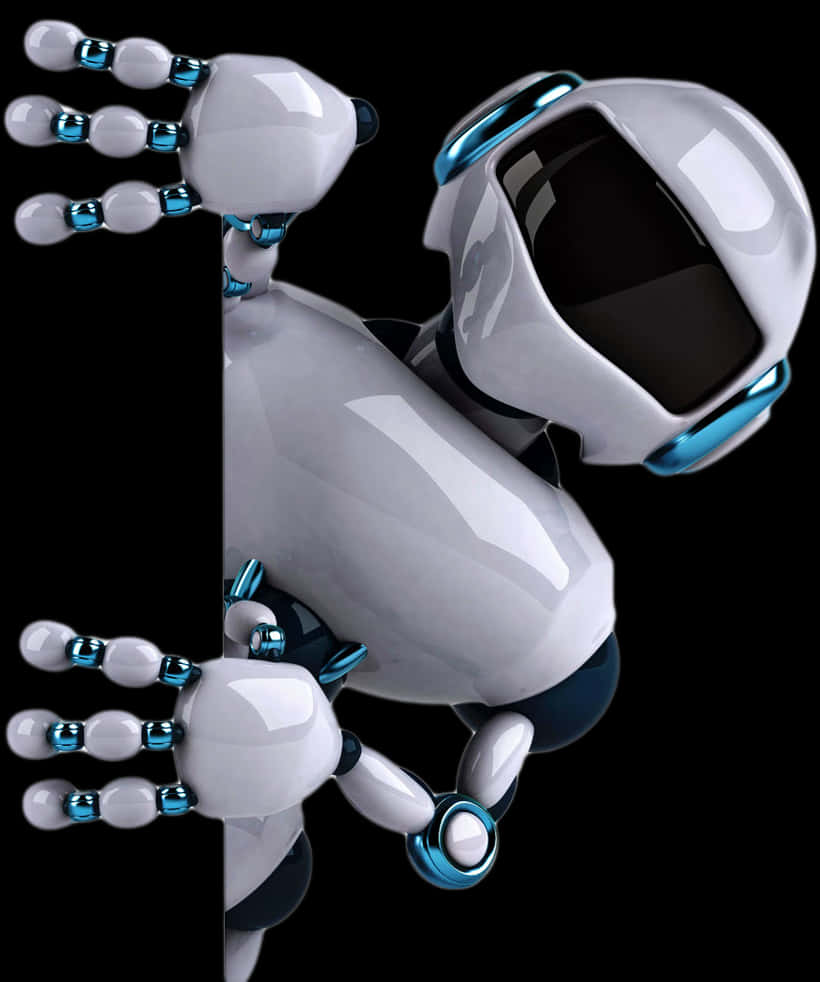 Futuristic Robot Peeking PNG image