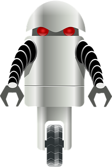 Futuristic Silver Robot Vector PNG image