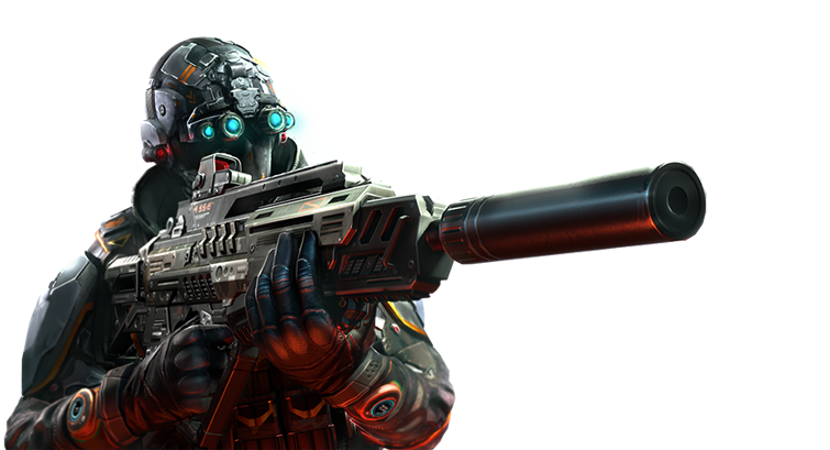 Futuristic_ Soldier_ With_ Gun PNG image