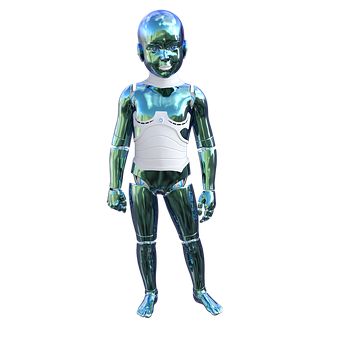 Futuristic Transparent Robot PNG image