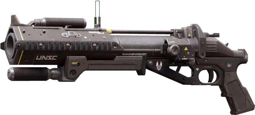 Futuristic U N S C Rifle Render PNG image