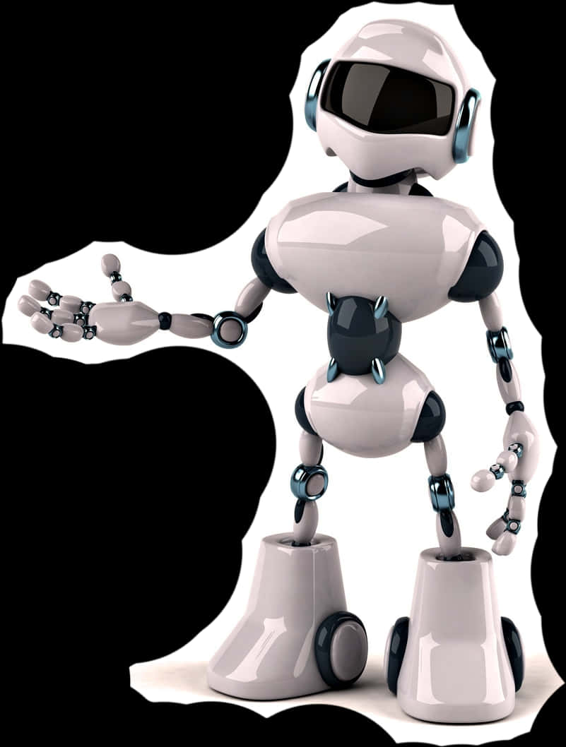 Futuristic White Robot PNG image