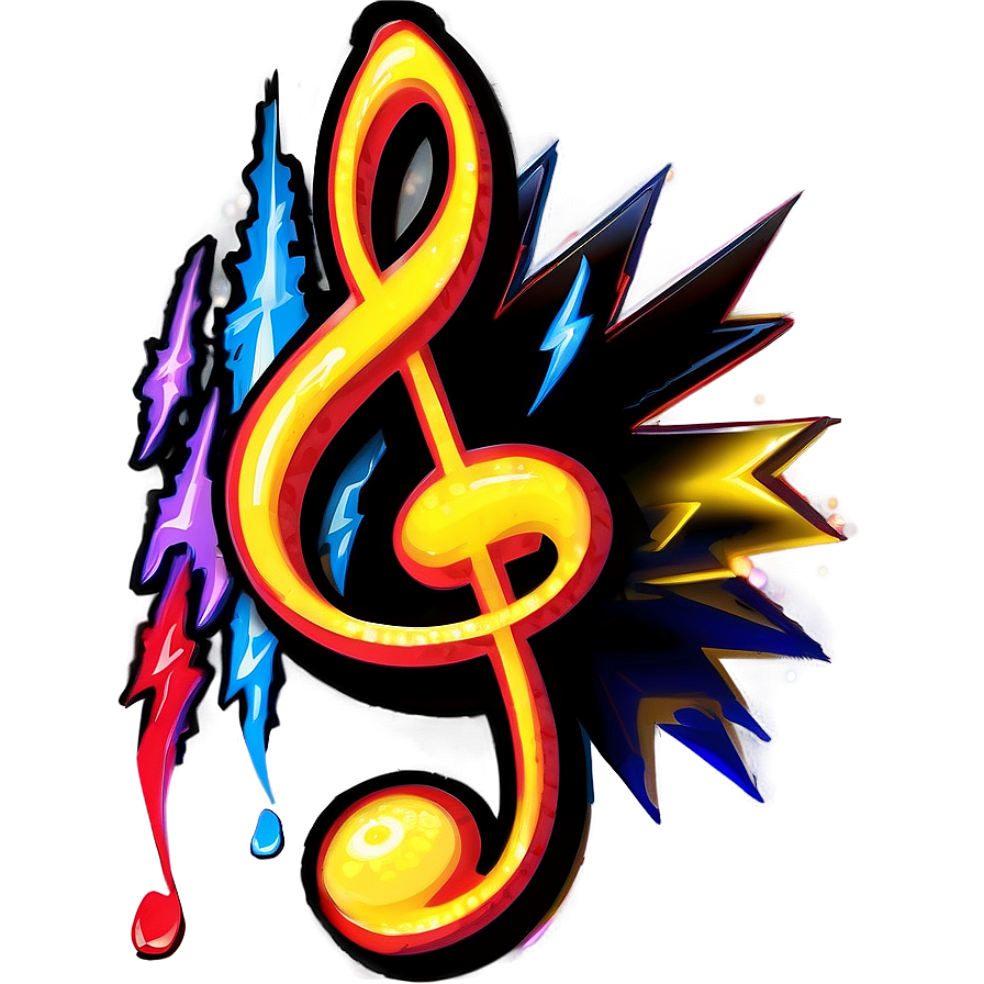 G Clef With Lightning Effects Png Pmu PNG image