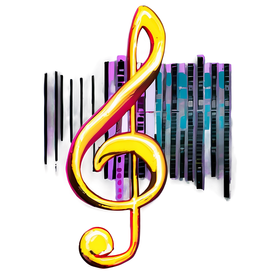 G Clef With Musical Bars Png Afw PNG image