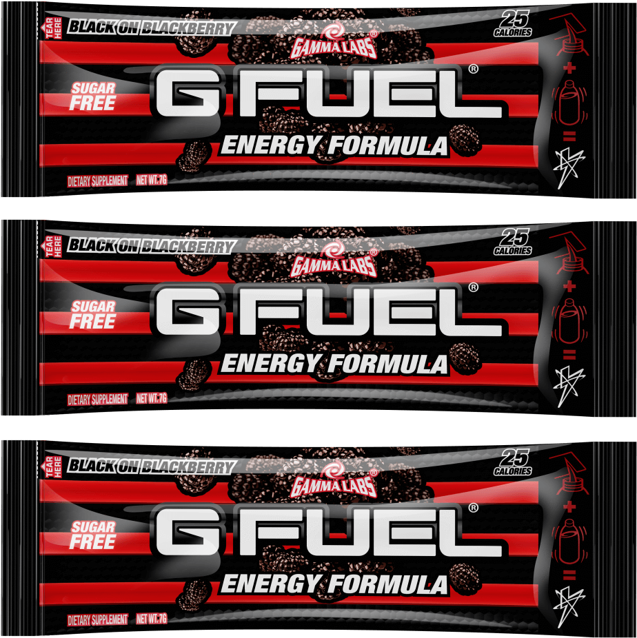 G Fuel Blackon Blackberry Energy Formula Packaging PNG image