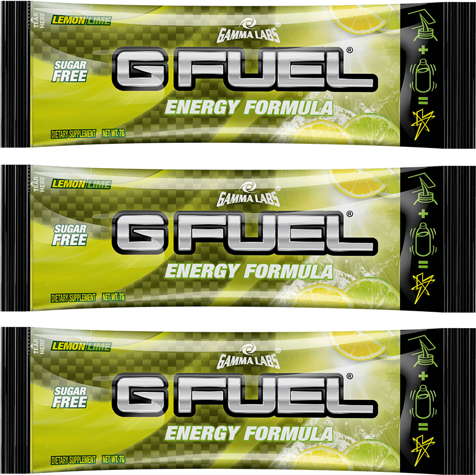 G Fuel Lemon Lime Energy Formula Packaging PNG image