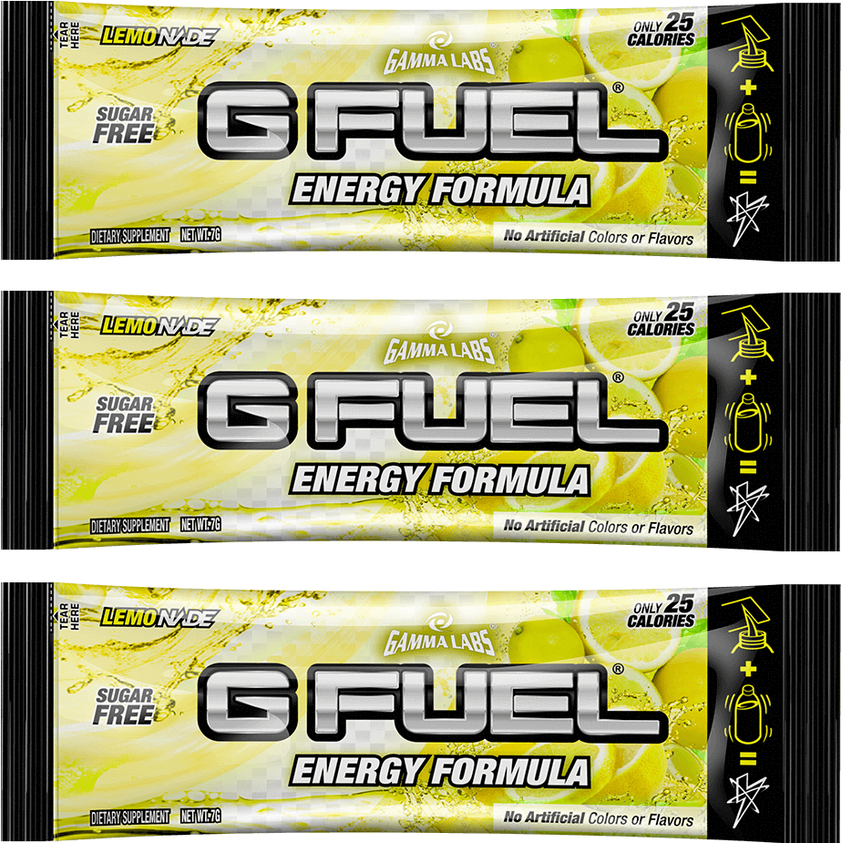 G Fuel Lemonade Energy Formula Packets PNG image