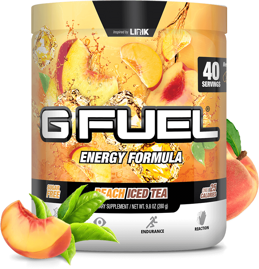 G Fuel Peach Iced Tea Energy Formula PNG image