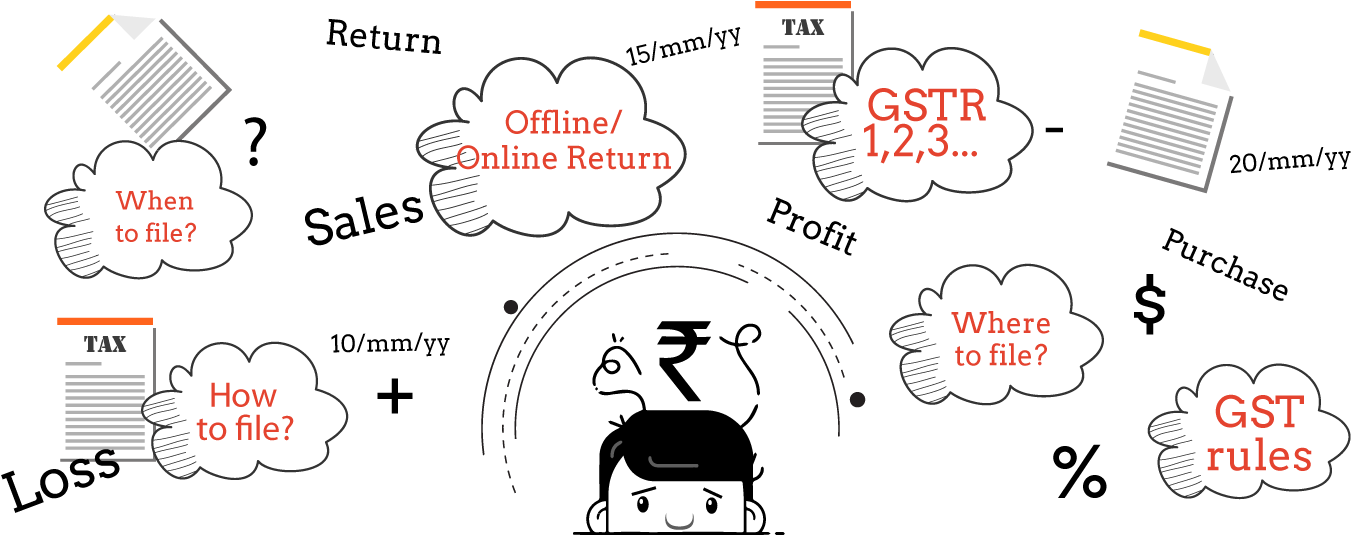 G S T Compliance Confusion Graphic PNG image