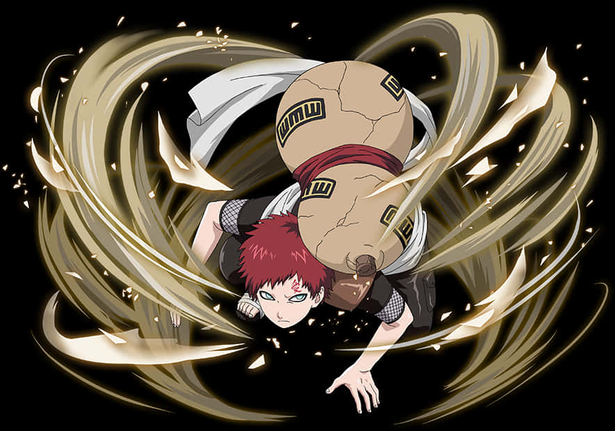 Gaara Sand Defense Anime Artwork PNG image