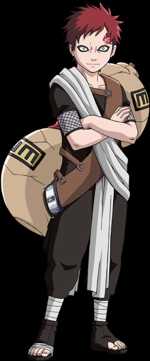 Gaara Standing Pose Naruto Anime PNG image