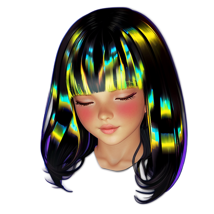 Gacha Hair Glow Png Rpn PNG image