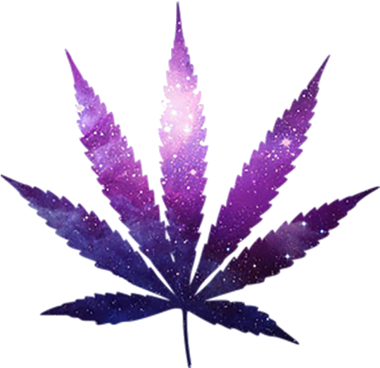 Galactic Cannabis Leaf PNG image