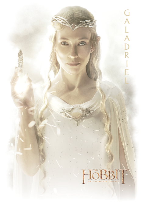 Galadriel The Hobbit Movie Promotional Art PNG image