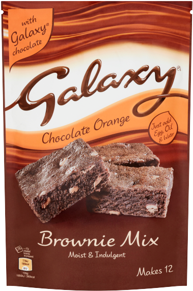 Galaxy Chocolate Orange Brownie Mix Package PNG image