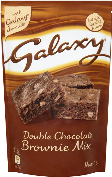 Galaxy Double Chocolate Brownie Mix Package PNG image