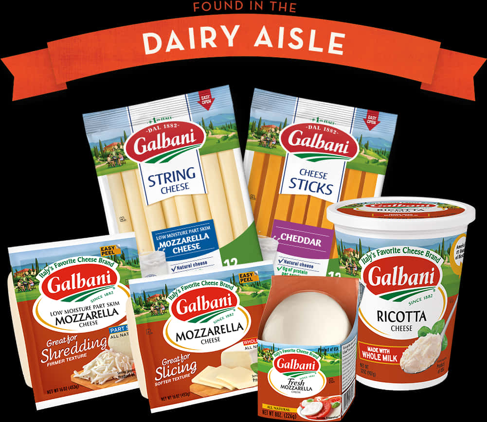 Galbani Cheese Products Display PNG image