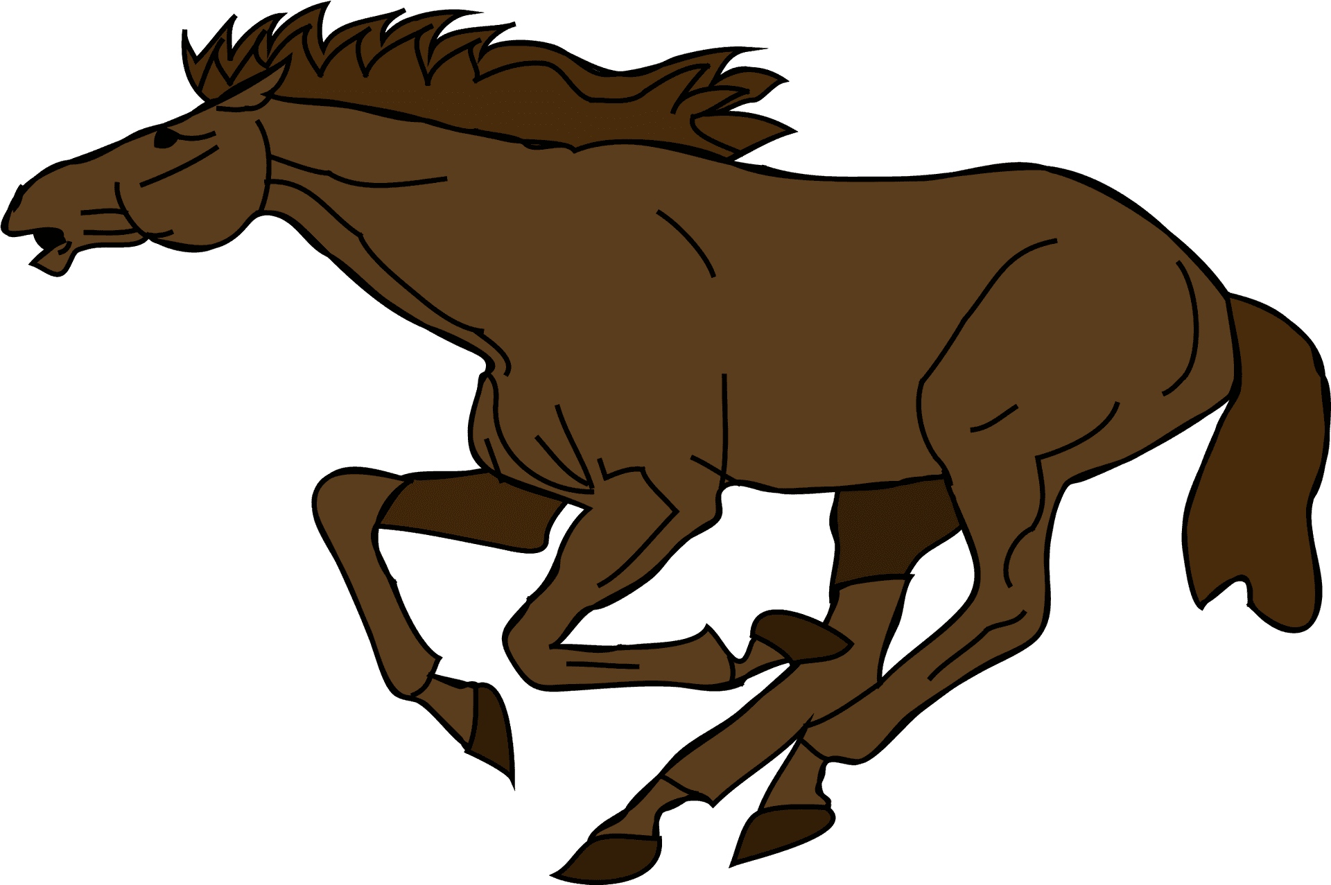 Galloping Brown Horse Cartoon PNG image
