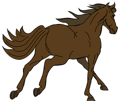 Galloping Brown Horse Silhouette PNG image