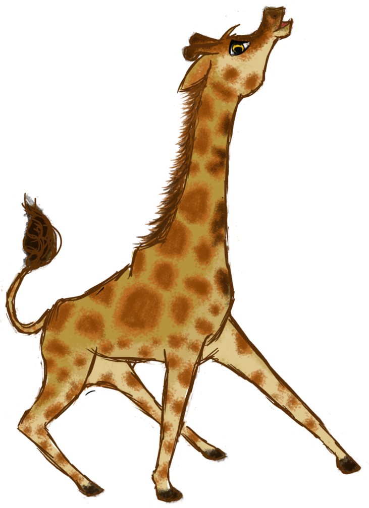 Galloping Giraffe Illustration PNG image