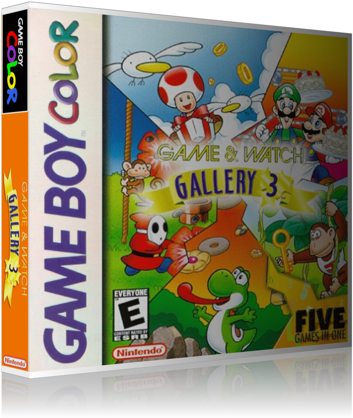 Game Boy Color Gameand Watch Gallery3 Box Art PNG image