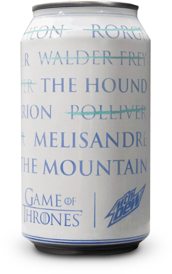 Gameof Thrones Mountain Dew Can PNG image