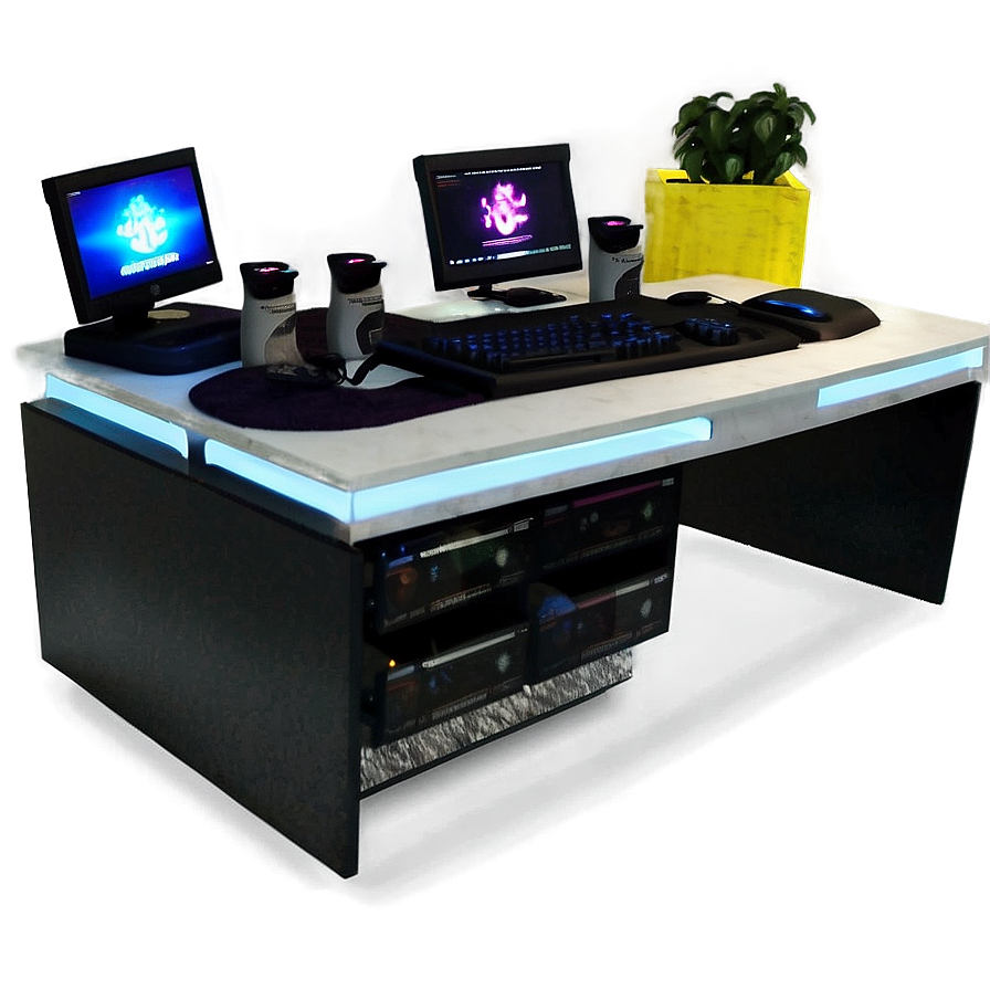 Gamer's Paradise Desk Png Qrl17 PNG image