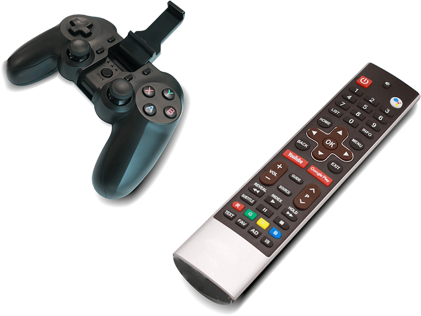 Gaming Joystickand T V Remote PNG image