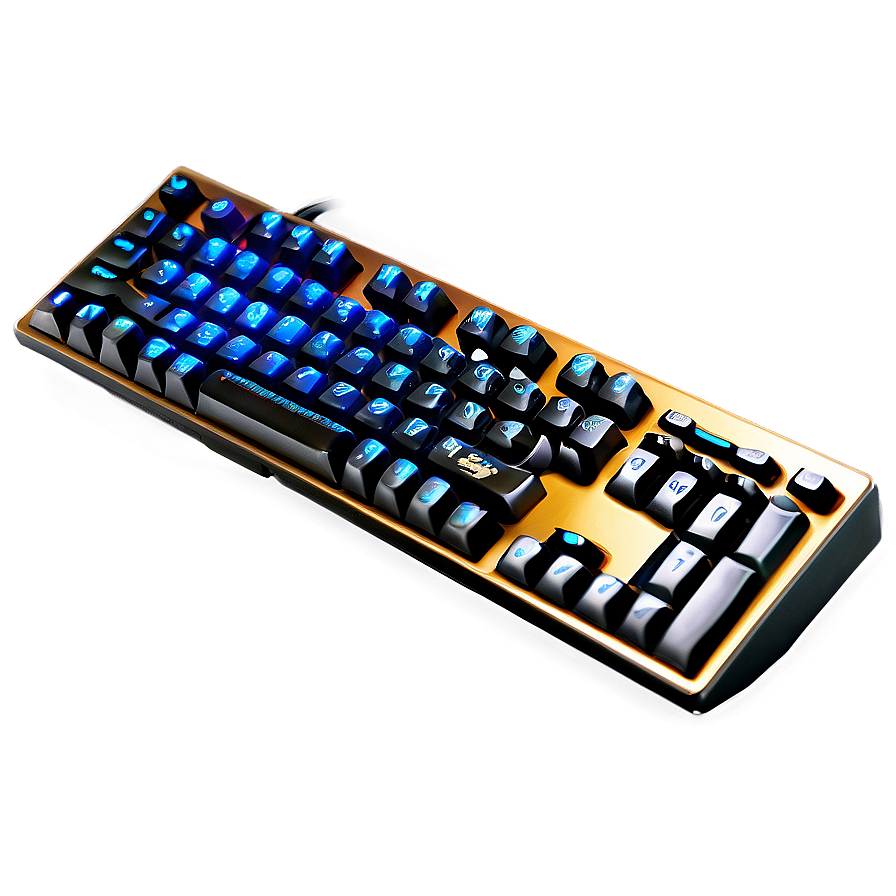 Gaming Keyboard With Gold-plated Usb Png 06122024 PNG image