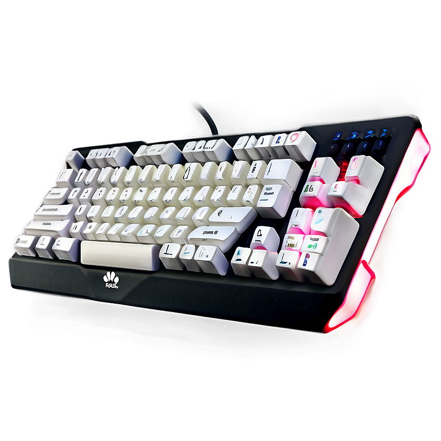 Gaming Keyboard With White Backlight Png 50 PNG image