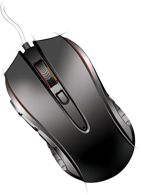 Gaming Mouse Red Accents PNG image