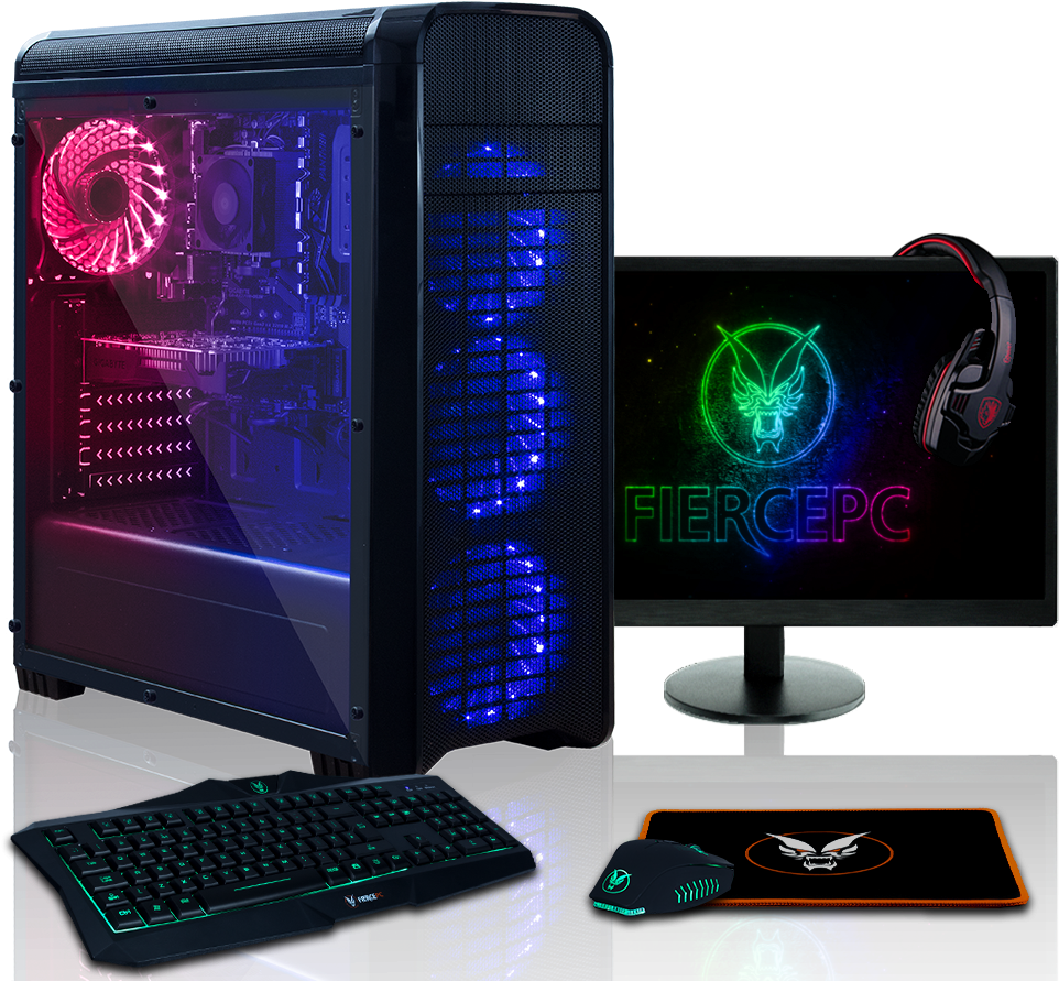 Gaming P C Setupwith R G B Lighting PNG image