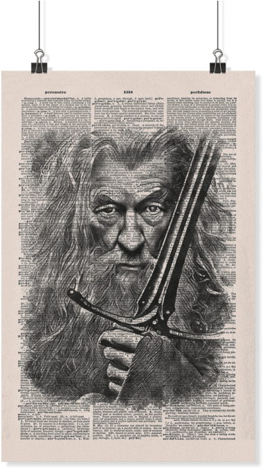 Gandalf Dictionary Portrait PNG image