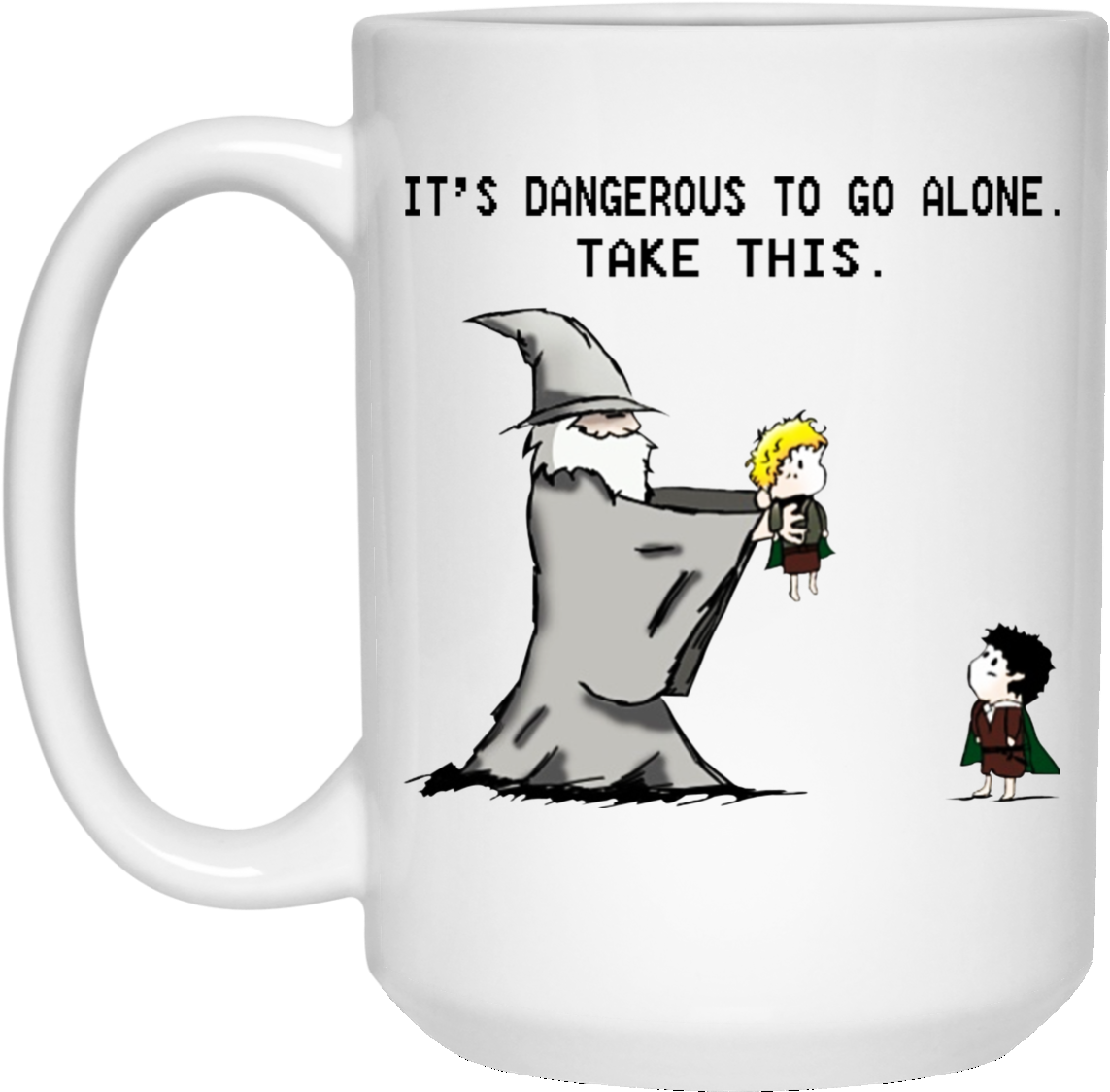 Gandalfand Hobbit Adventure Mug PNG image