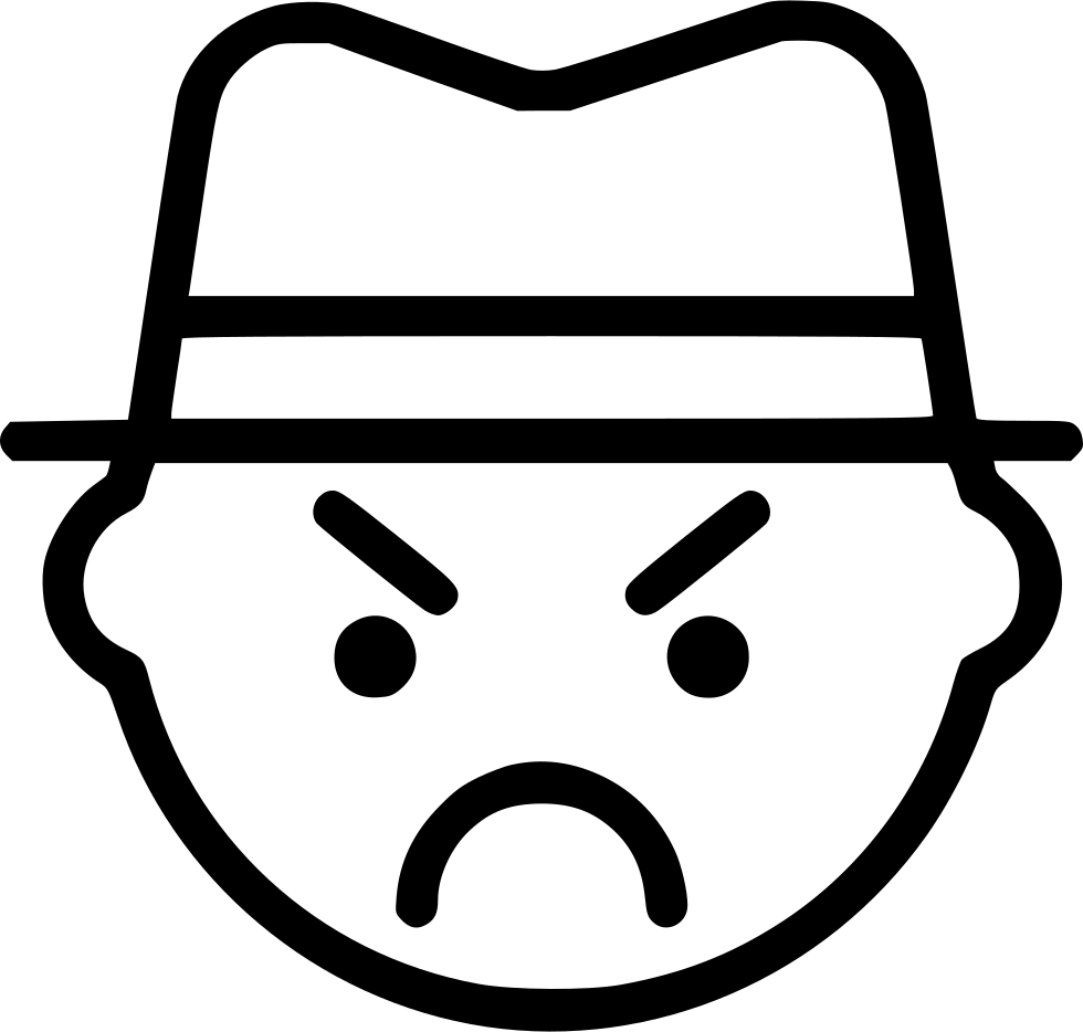 Gangsta Styled Emoji Outline PNG image