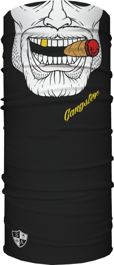 Gangster Smile Cigar Face Mask Design PNG image