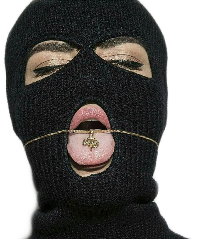 Gangster Themed Balaclavawith Mouthpiece PNG image