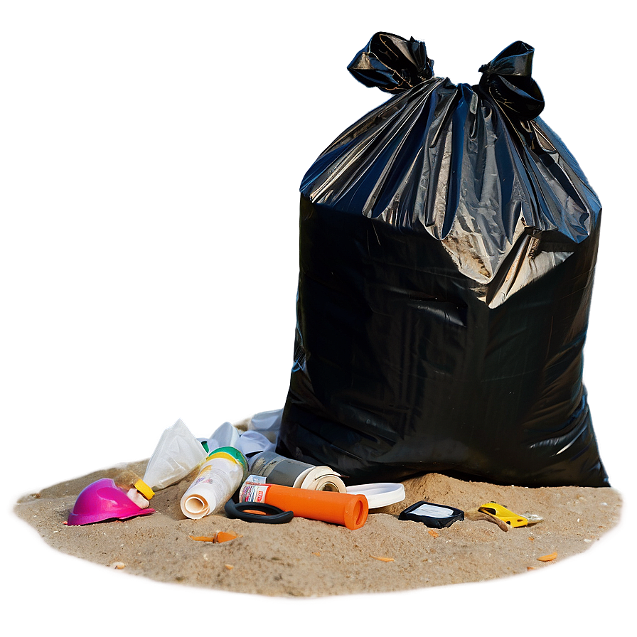 Garbage On Beach Scene Png 05242024 PNG image