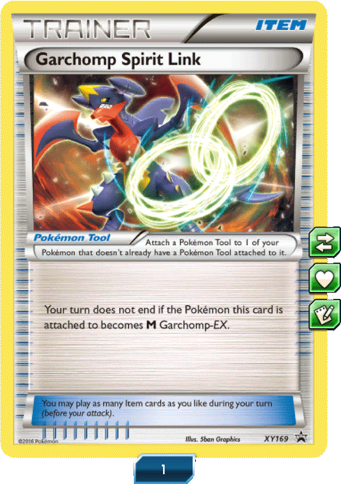 Garchomp Spirit Link Pokemon Card X Y169 PNG image