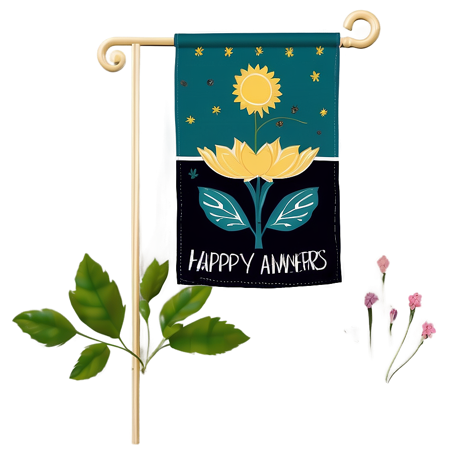 Garden Flag For Anniversaries Png Hlh PNG image