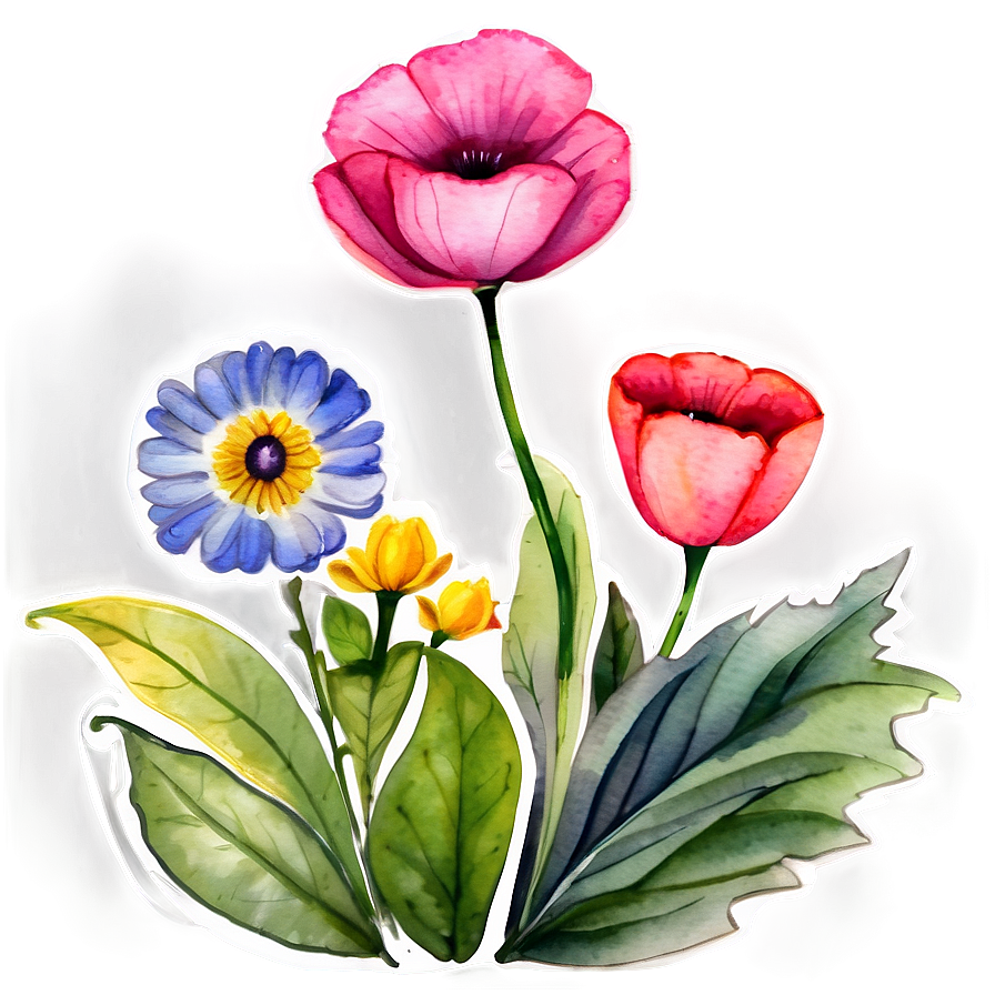 Garden Flower Watercolor Png Mtg99 PNG image