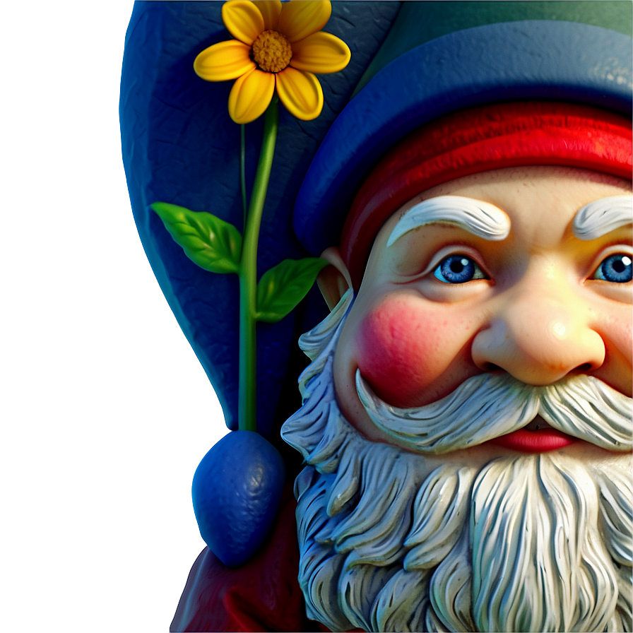 Garden Gnome With Flowers Png Pdf61 PNG image