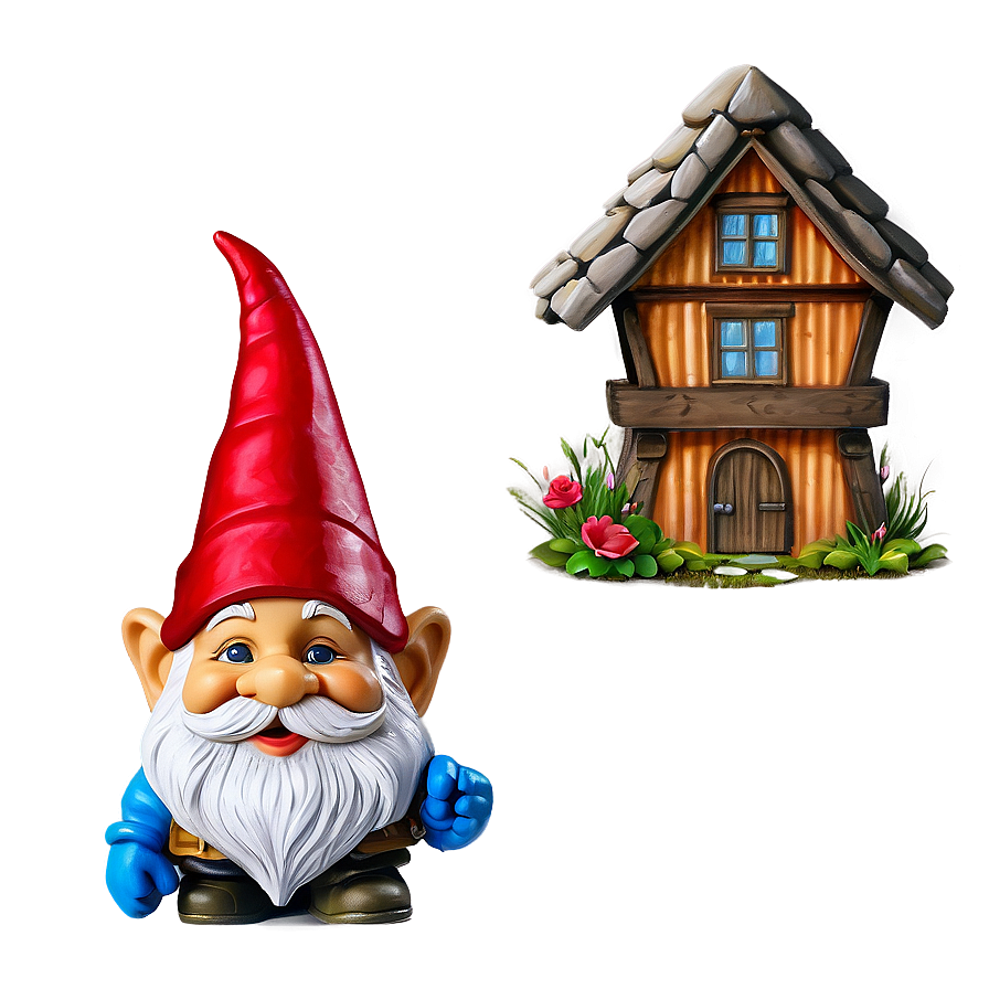 Garden Gnome With Gnome House Png Fno PNG image