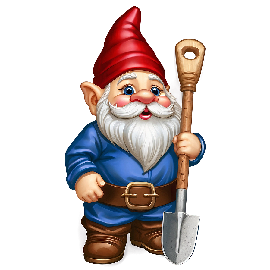 Garden Gnome With Shovel Png Qew PNG image