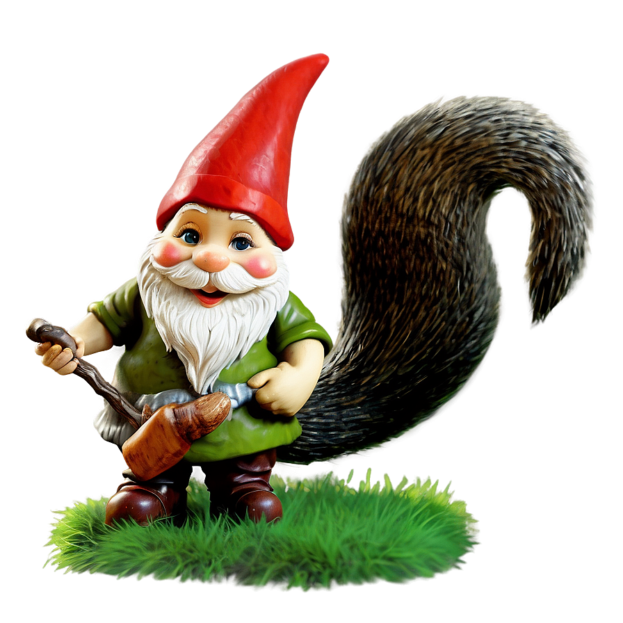 Garden Gnome With Squirrel Png 46 PNG image