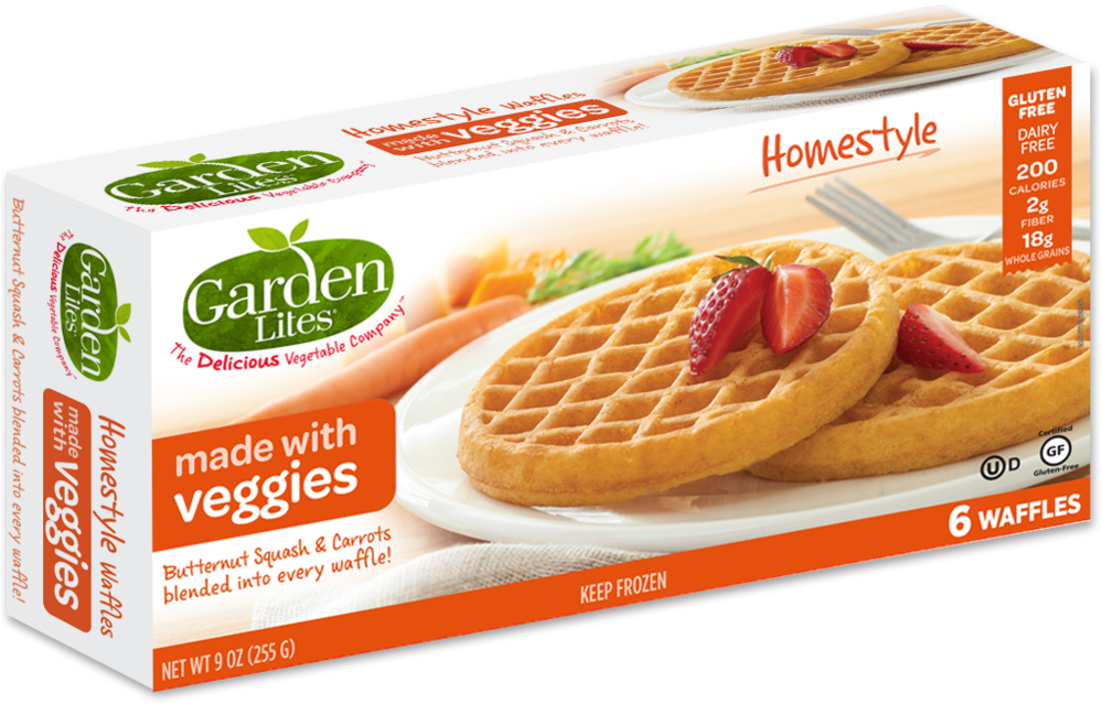 Garden Lites Homestyle Veggie Waffles Box PNG image