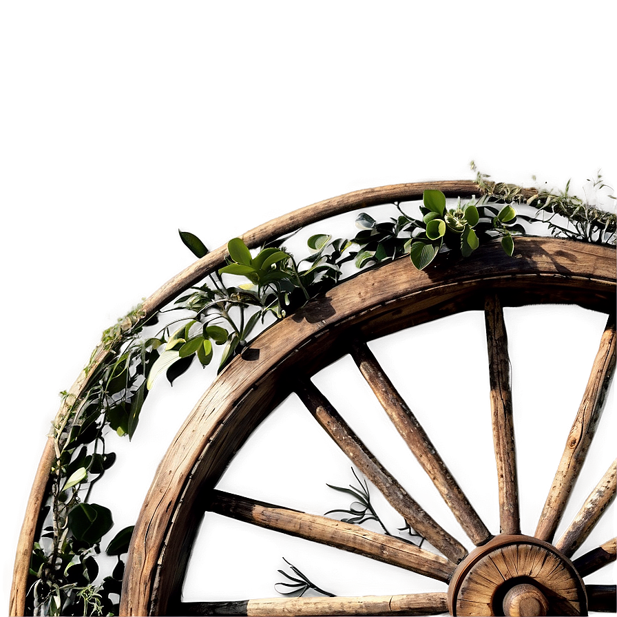 Garden Wagon Wheel Decor Png 06132024 PNG image