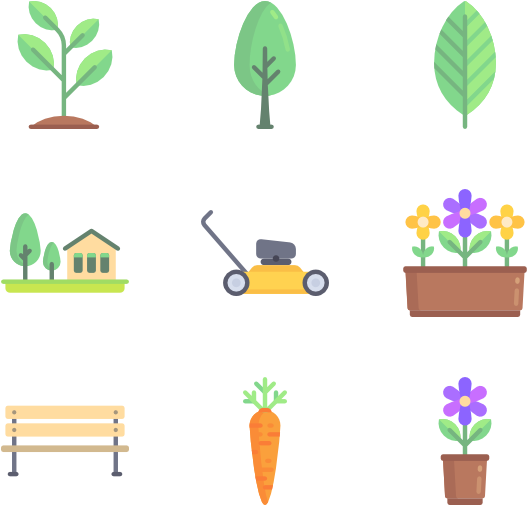 Gardening Icons Set PNG image