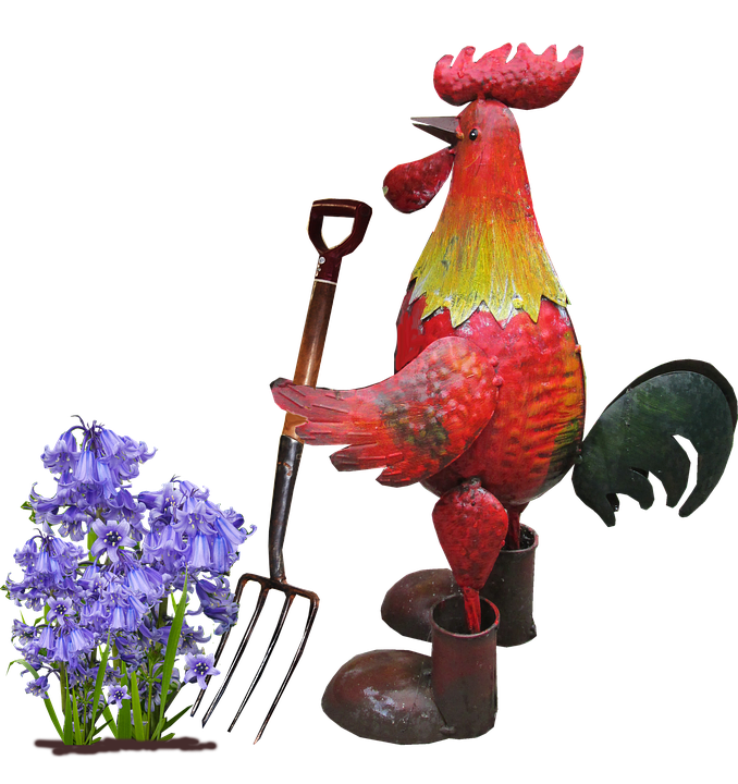 Gardening Rooster Artwork PNG image