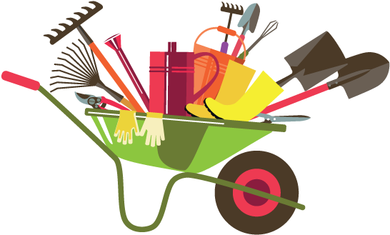 Gardening Tools Wheelbarrow Illustration PNG image